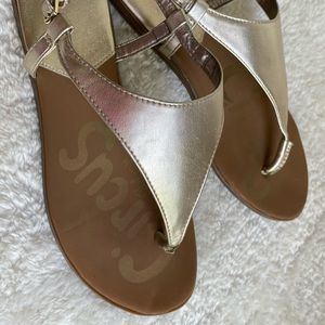 Gold metallic Thong Sandals